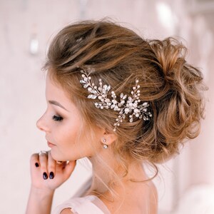 Pearl hair vine, bridal hair vine, Bridal hair comb, Wedding hair piece, Silver headpiece, Gold hair vine, Pearl Bridal Headband