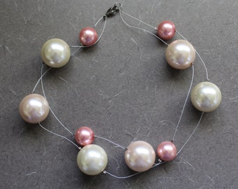 Floating Pink Pearl Necklace