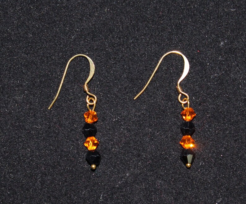 Halloween Earrings in Orange and Black image 1