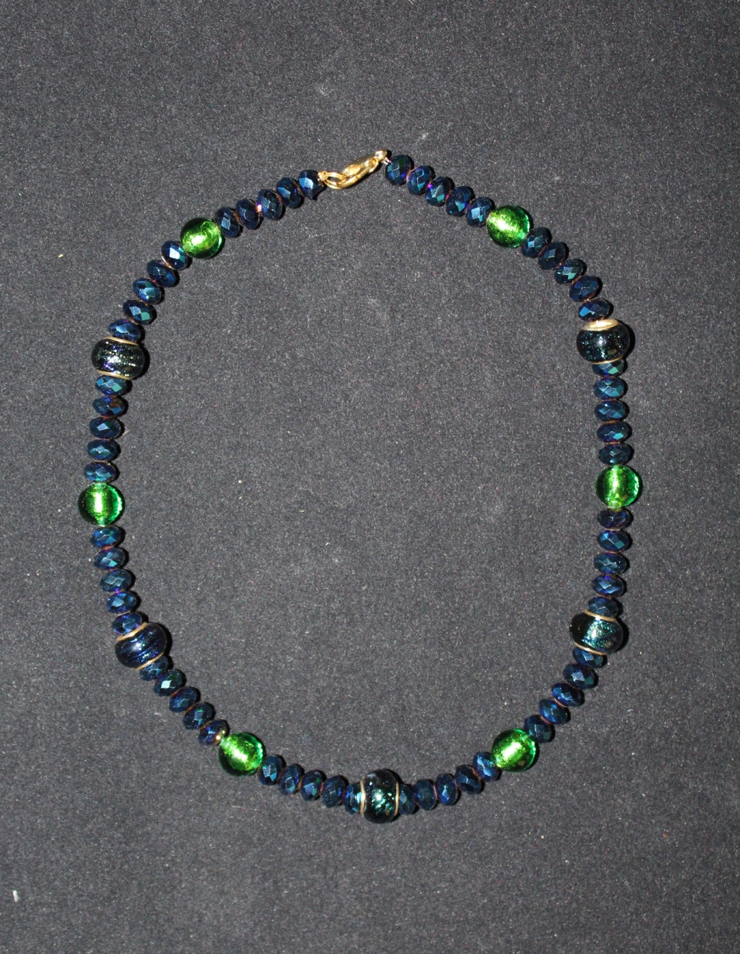 Collier Fantaisie émaillé Vert Et Bleu - Pendentif Coloré En Acier Inoxydable