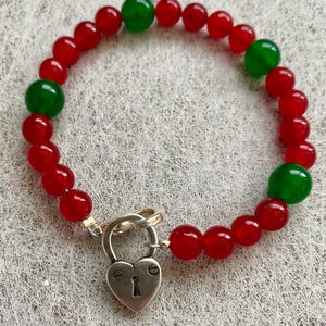 Red and Green Christmas Bead Bracelet
