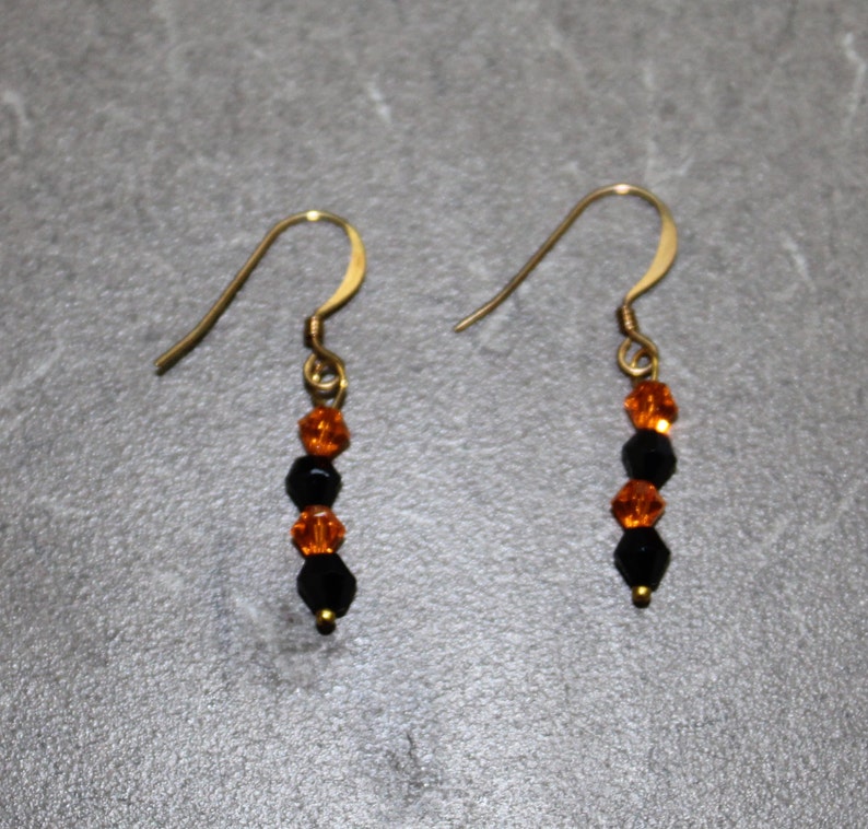 Halloween Earrings in Orange and Black image 2