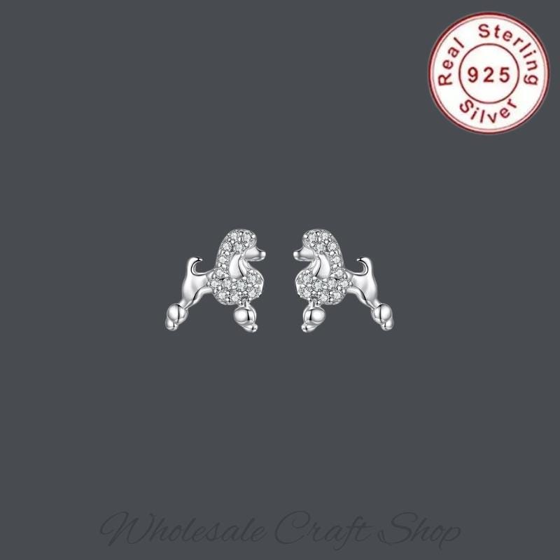 Orecchini a forma di barboncino in argento sterling - Italia