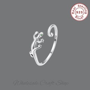 Lizard Ring, Adjustable 925 Sterling Silver Ring, Silver Lizard Ring, Handcrafted Jewelry, Lizard Gift For Her, Lizard Lover Gift