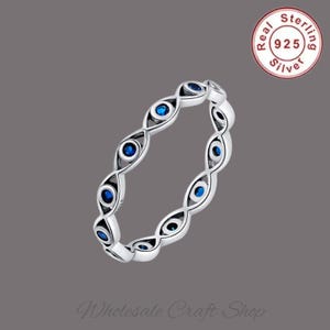 Boze oogring, 925 sterlingzilveren ring, blauwe Turkse blauwe oogring, zilveren blauwe oogring, handgemaakte sieraden, cadeau voor haar