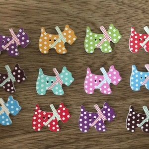 Spotty Dog Wooden Buttons