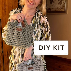 Crochet Bag Kit for Beginners: Twisted Cotton Cord, PDF Pattern & Video Tutorial