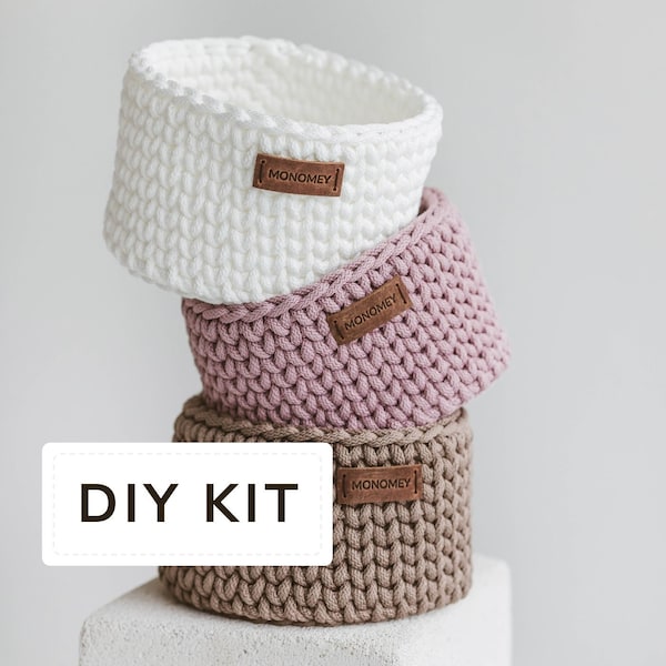 Crochet Basket Kit: DIY Macrame Cord Beginner Project