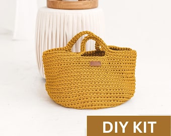 Crochet Tote Bag Kit: DIY Beginner Project (PDF Pattern)