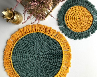 Crochet Placemat Pattern: Set of 2 with Video Tutorial (PDF Pattern)