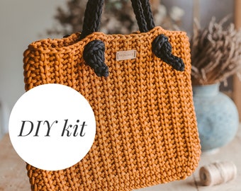 DIY crochet kit, Crochet bag kit, crochet kit beginner with yarn, crochet kit for adults, crochet pattern VIDEO