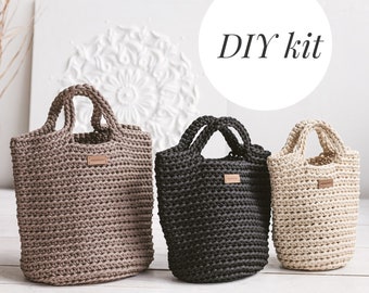 Kit bolso DIY, kits hágalo usted mismo, bolso tote DIY, patrón de crochet hágalo usted mismo