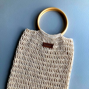 Wood handle bag pattern, Crochet handbag pattern, Crochet bag pattern easy