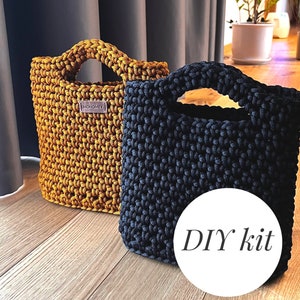 Kit de monedero de crochet, kit de bolso de crochet, kit de manualidades para hacerlo usted mismo, kit de crochet para principiantes con hilo