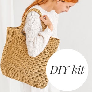 Crochet bag kit, DIY crochet bag kit, DIY crochet kit, diy kit for women, crafts DIY