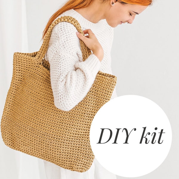 Crochet bag kit, DIY crochet bag kit, DIY crochet kit, diy kit for women, crafts DIY