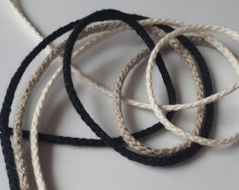 Cordón de macramé de lino de 3 mm: cuerda trenzada para tejer