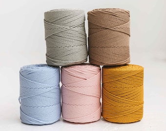 3 ply cotton  cord, Macrame Cord 4mm, macrame cord 3mm, cotton cord 4mm, cotton cord 3mm, cotton TWIST cord, macrame rope, cotton macrame