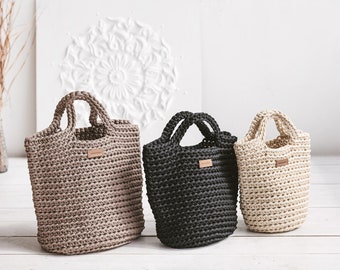 3 Crochet handbag patterns, Crochet tote pattern, handbag pattern pdf, crochet pattern bag, tote bag, VIDEO tutorials includes