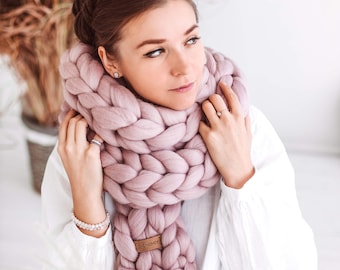 Chunky SCARF women, Super chunky scarf, long scarf for women, Arm knit scarf, Hand knit scarf, Giant knit scarf, Oversized knit scarf