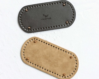 Leather bottom for purse, leather bag base, crochet bag bottoms