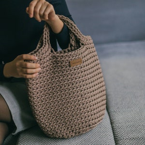 Crochet tote bag / tote handbag / shopping tote / market tote bag / brown tote bag / handbag purse / crochet tote