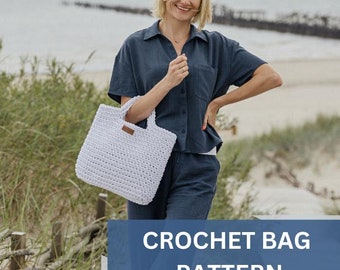 Modèle facile de sac fourre-tout au crochet, sac à main moderne (Modèle PDF)