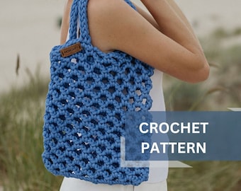 Patrón de bolso playero de crochet, bolso de verano fácil para principiantes (patrón PDF)