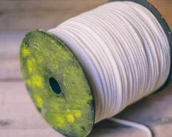White 6mm Polyester Macrame Cord: Crochet Rope, DIY Craft Yarn