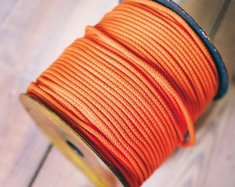 Orange Polyester Macrame Cord - Crochet Knitting Rope, 218 Yards