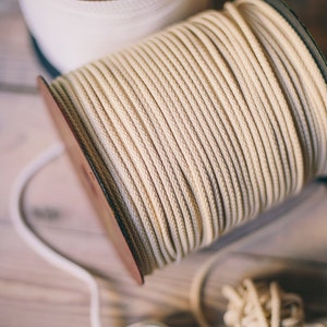 Ivory white Craft yarn- ivory polyester rope- macrame cord- knitting yarn- craft supplies- macrame yarn- crochet yarn-218 yards of cord #03