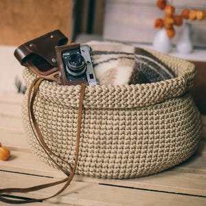 Basket PATTERN, crochet PATTERN, crochet basket pattern, crochet tutorial, laundry basket pattern, crochet VIDEO tutorial