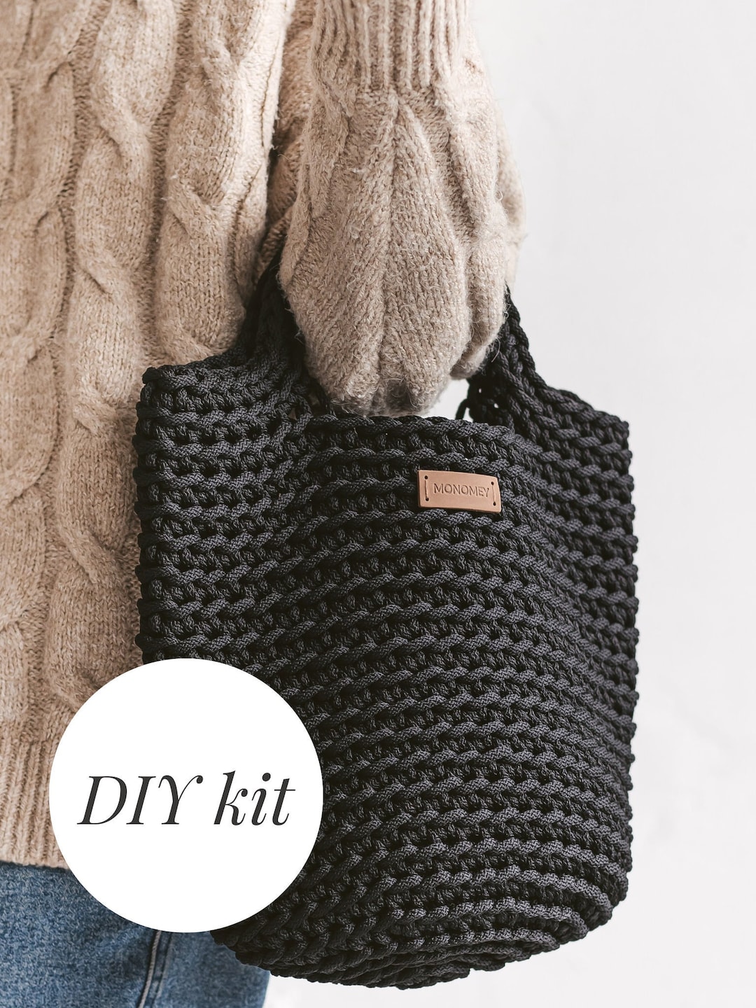 DIY Set Crochet Bag Kit, Crochet Kit for Adults, Crochet Kit Tote Bag