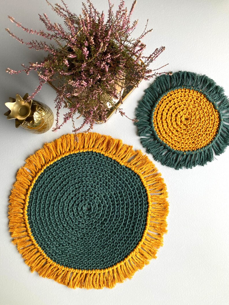 DIY Kit Crochet Placemats Crochet Placemat Pattern VIDEO Etsy