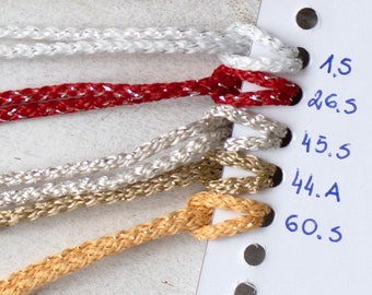 Cordón de macramé de lúrex de 3 mm: cuerda de poliéster trenzada con purpurina