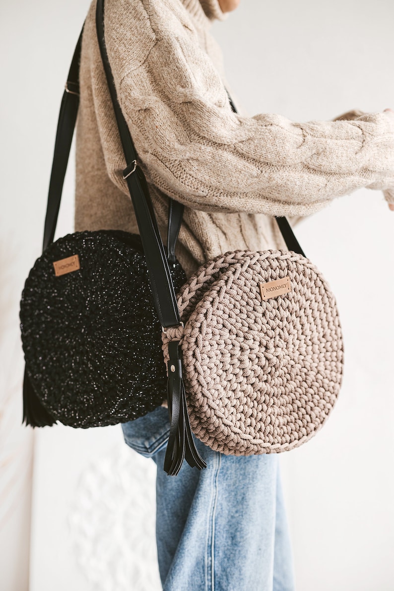 Round crochet bag pattern VIDEO, crochet shoulder bag patterns, Round bag pattern, crochet pattern bag, crochet crossbody bag pattern image 5