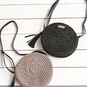 Round crochet bag pattern VIDEO, crochet shoulder bag patterns, Round bag pattern, crochet pattern bag, crochet crossbody bag pattern image 2