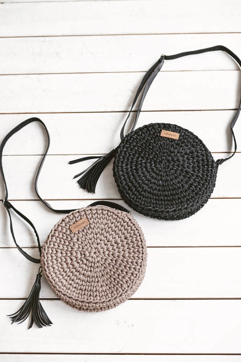 Round crochet bag pattern VIDEO, crochet shoulder bag patterns, Round bag pattern, crochet pattern bag, crochet crossbody bag pattern image 2