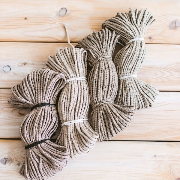Linen Macrame cord 5 mm, Linen macrame cord, Braided cord, Linen yarn, Linen rope, Braided macrame cord, Macrame rope, Macrame yarn