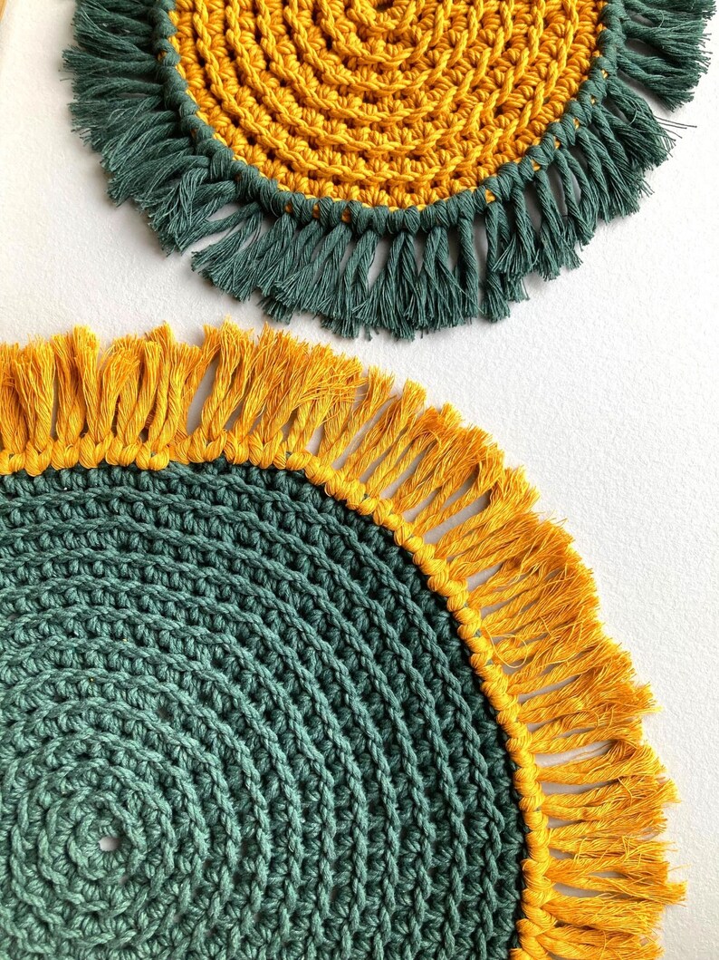 DIY Kit Crochet Placemats Crochet Placemat Pattern VIDEO Etsy