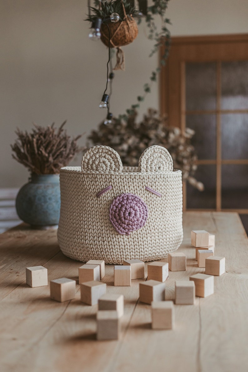 Crochet basket pattern, crochet pattern, basket pattern, crochet pattern basket, nursery storage basket pattern, baby basket pattern image 1