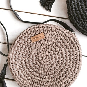 Round crochet bag pattern VIDEO, crochet shoulder bag patterns, Round bag pattern, crochet pattern bag, crochet crossbody bag pattern image 3