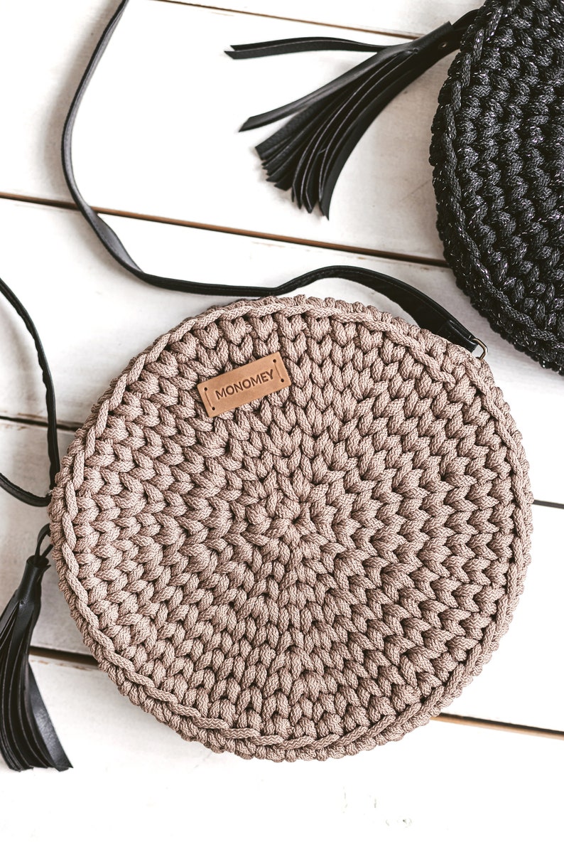 Round Crochet Bag Pattern VIDEO Crochet Shoulder Bag Etsy