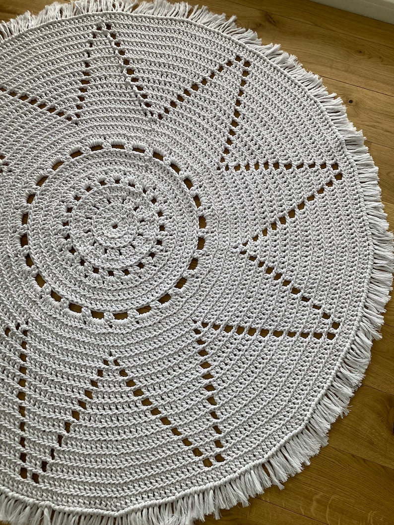 Crochet Rug Pattern Easy Crochet Round Rug Pattern Crochet Etsy