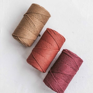 Single strand cotton cord 3mm, macrame cotton cord, macrame rope, natural cotton cord, macrame yarn single strand, macrame cord 3mm single