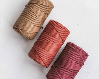Single strand cotton cord 3mm, macrame cotton cord, macrame rope, natural cotton cord, macrame yarn single strand, macrame cord 3mm single