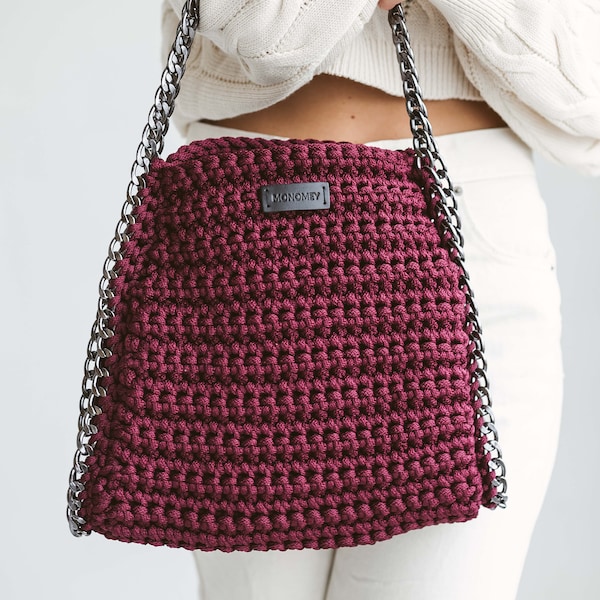 Crochet handbag pattern, modern crochet pattern, stylish crochet handbag pattern