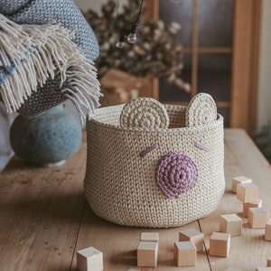 Crochet basket pattern, crochet pattern, basket pattern, crochet pattern basket, nursery storage basket pattern, baby basket pattern image 10