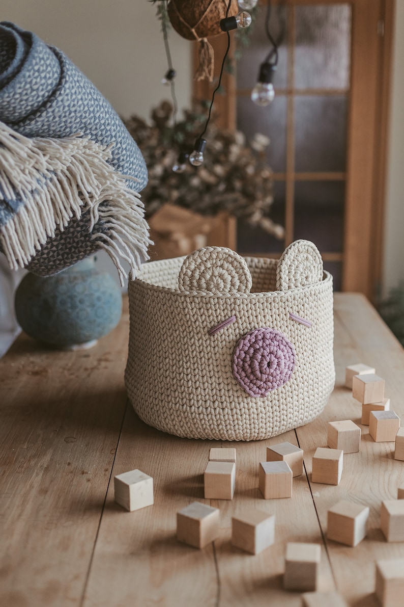 Crochet basket pattern, crochet pattern, basket pattern, crochet pattern basket, nursery storage basket pattern, baby basket pattern image 10