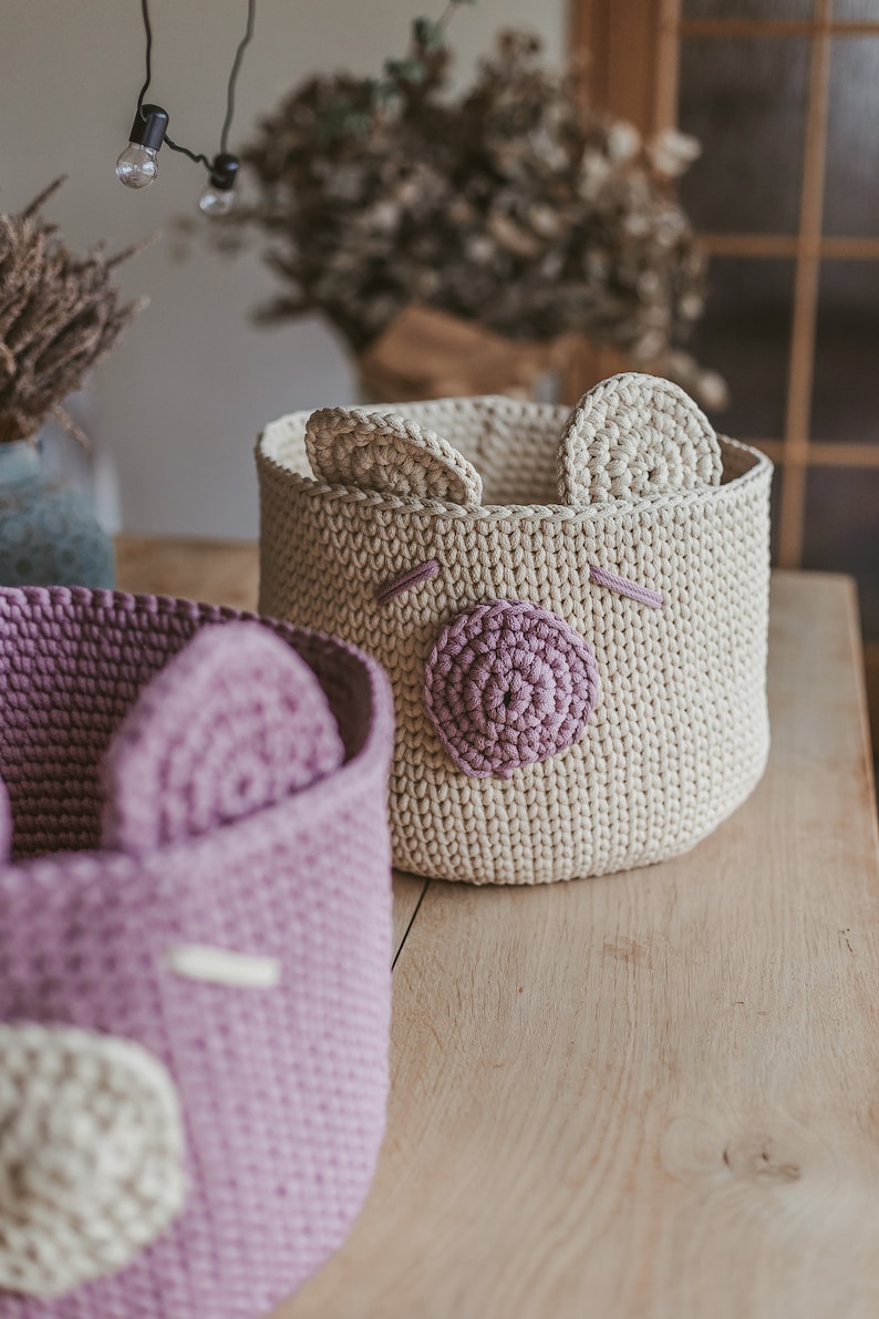 Crochet basket pattern, crochet pattern, basket pattern, crochet pattern basket, nursery storage basket pattern, baby basket pattern image 4